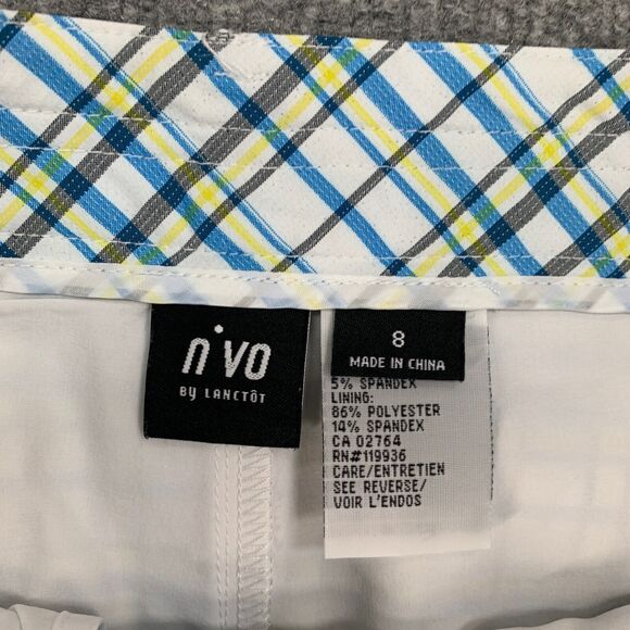 Nivo NVO Skort Women 8 Blue Multi Plaid Lightweight Stretch Lined Golf Tennis - Picture 4 of 12